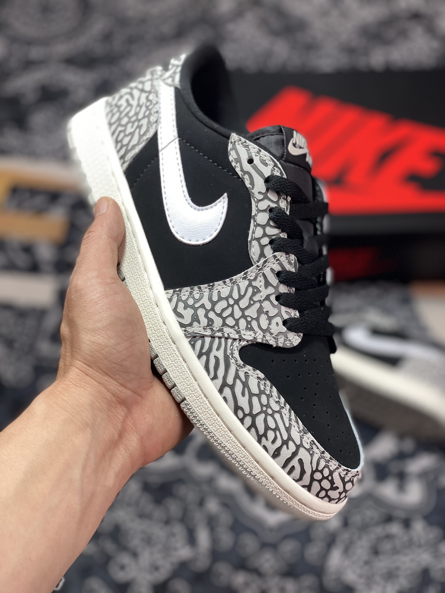 200 原厂级别 Air Jordan 1 Low OG 黑灰爆裂纹 CZ0790-001