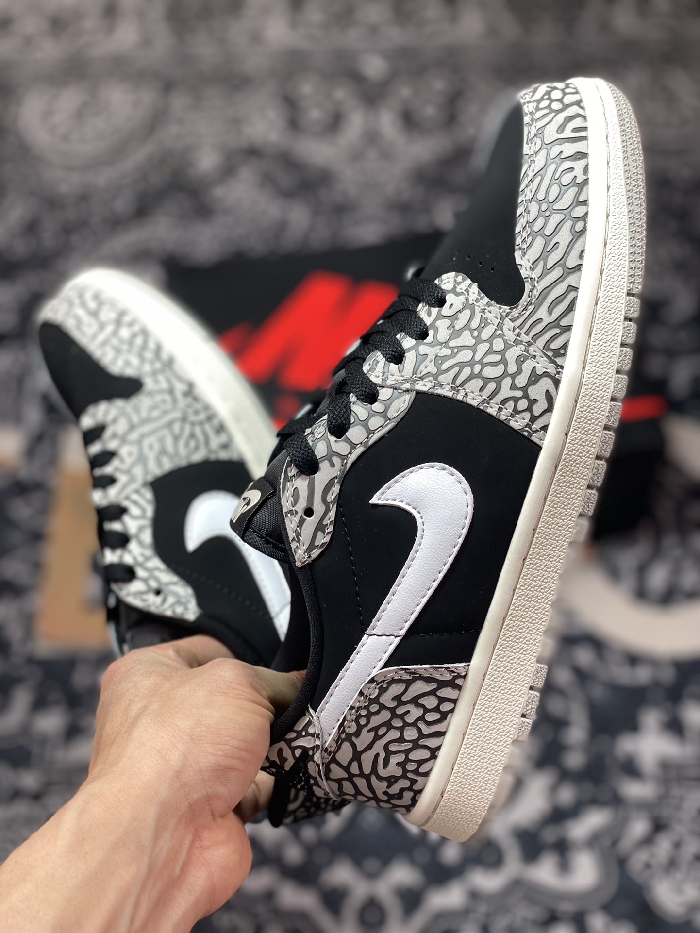 200 原厂级别 Air Jordan 1 Low OG 黑灰爆裂纹 CZ0790-001