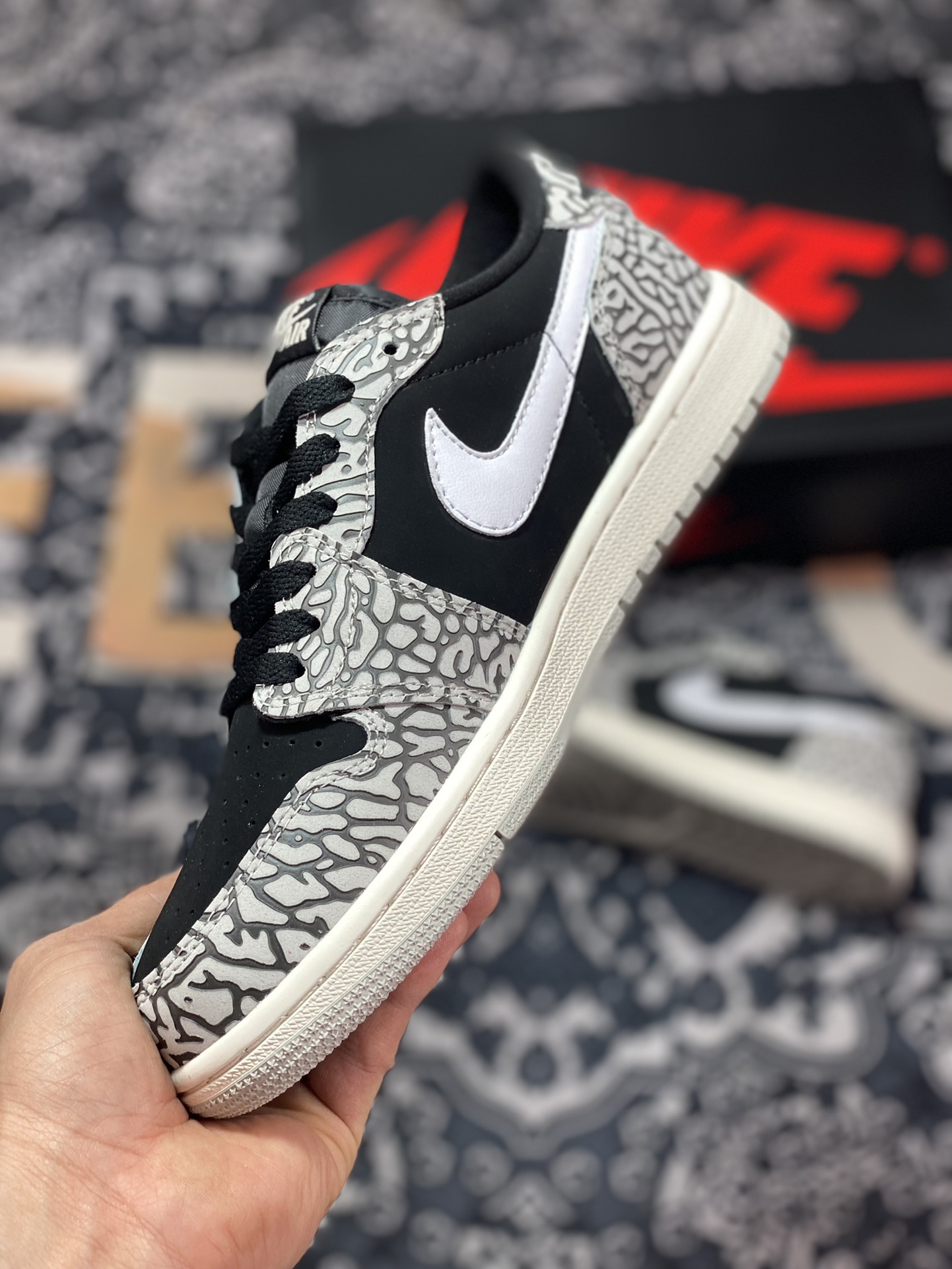 200 原厂级别 Air Jordan 1 Low OG 黑灰爆裂纹 CZ0790-001