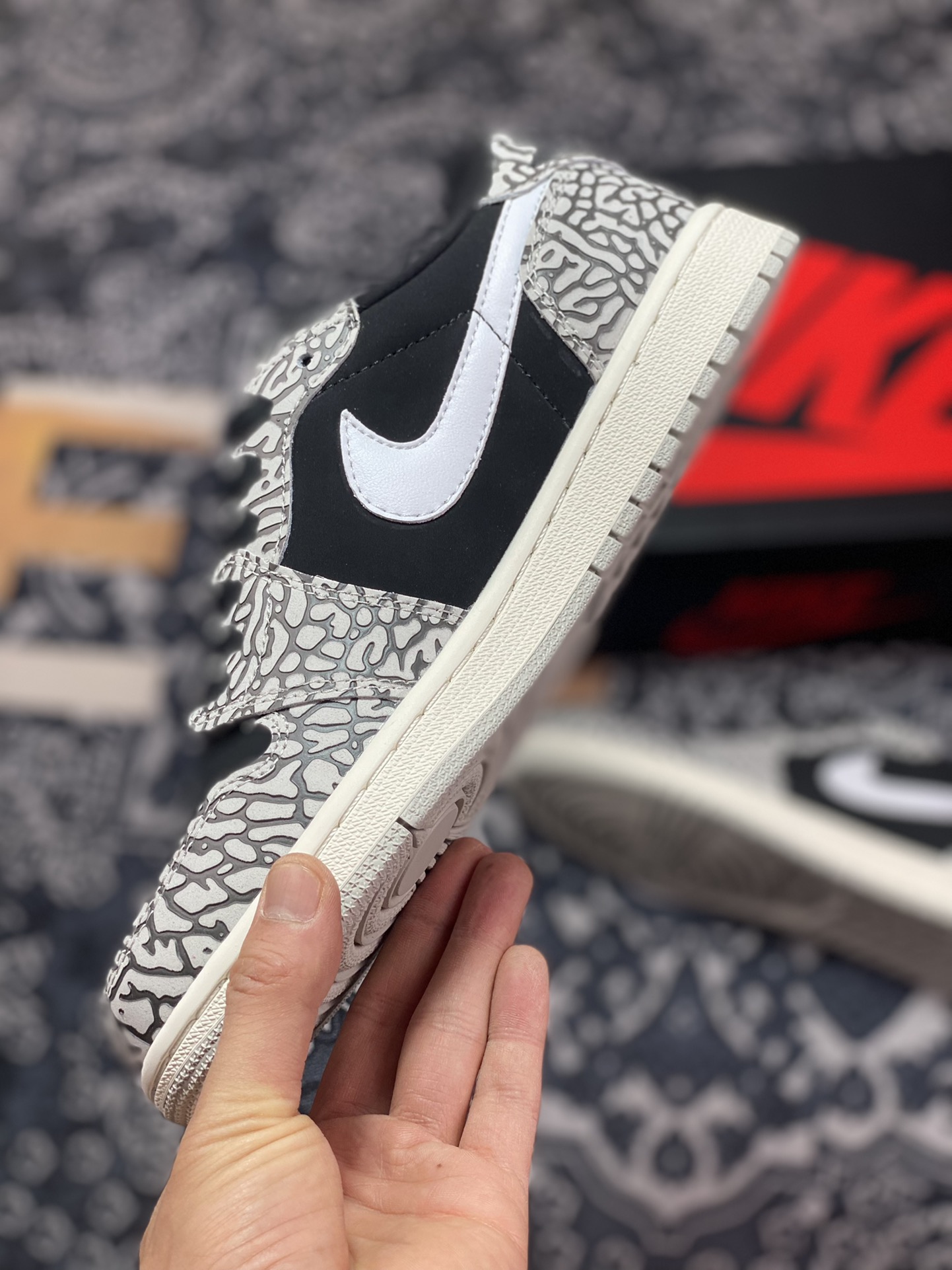 200 原厂级别 Air Jordan 1 Low OG 黑灰爆裂纹 CZ0790-001