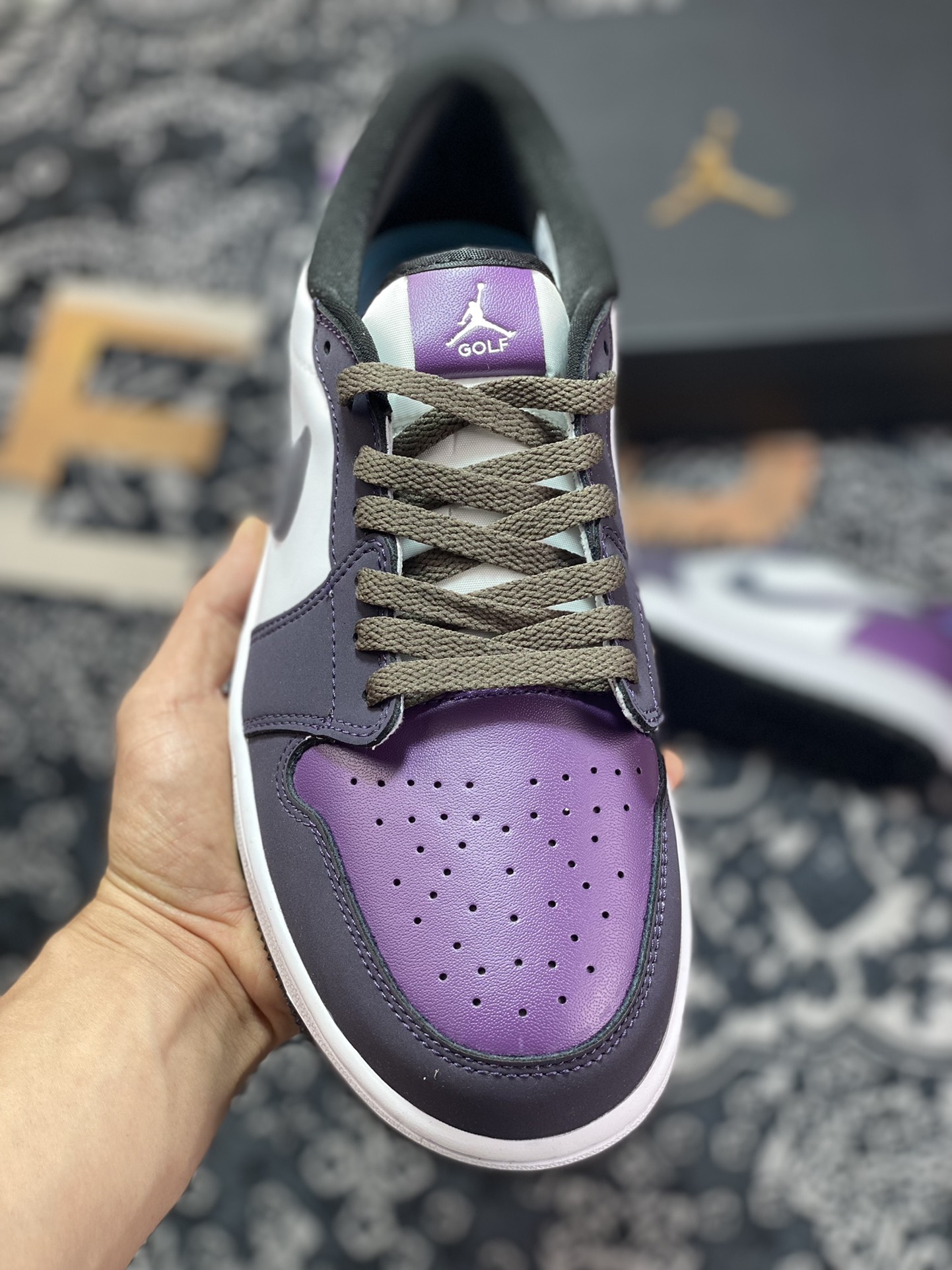 200 原厂级别 Air Jordan 1 Low Golf 白黑紫 高尔夫系列 DZ9787-155