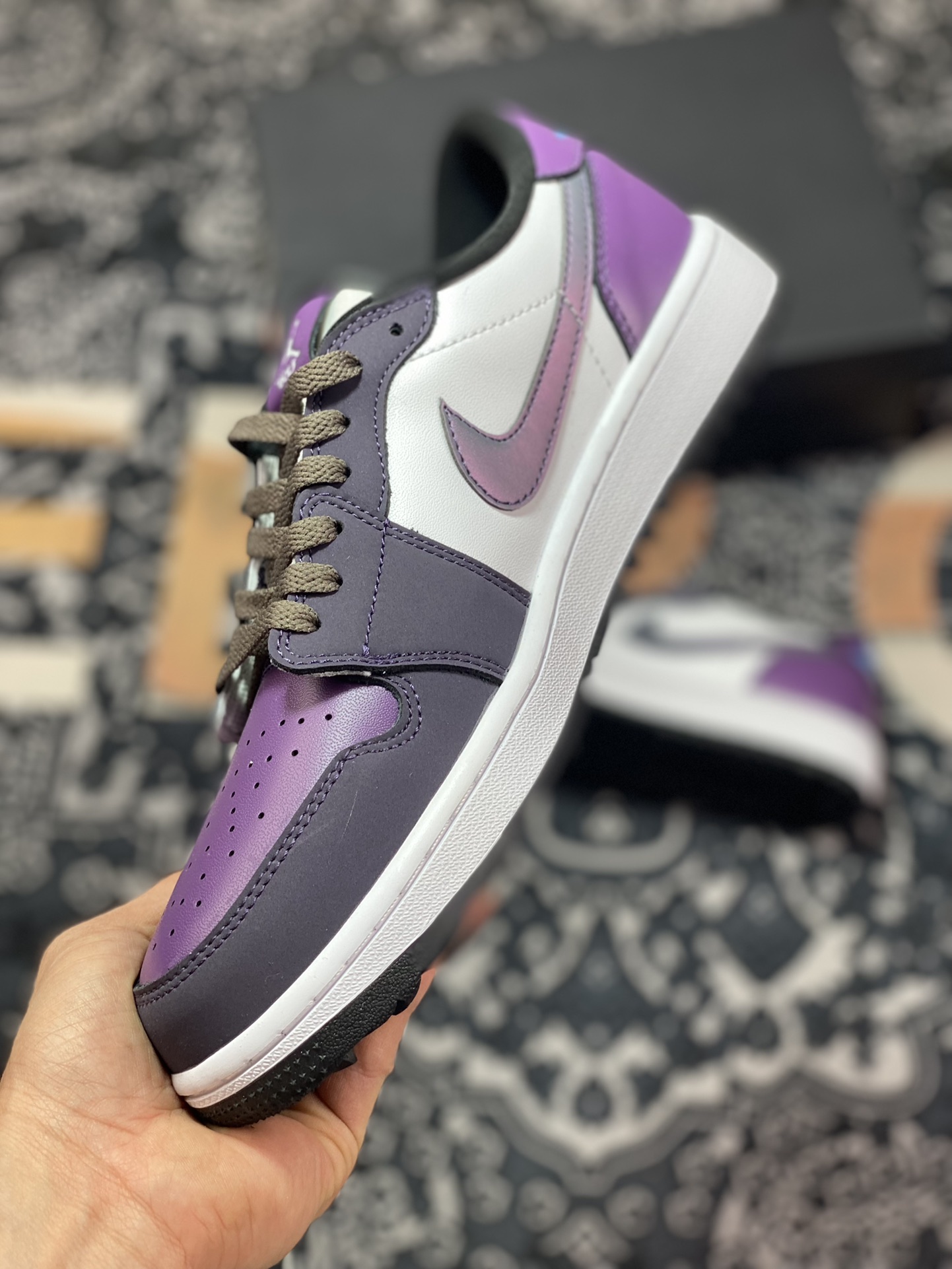 200 原厂级别 Air Jordan 1 Low Golf 白黑紫 高尔夫系列 DZ9787-155