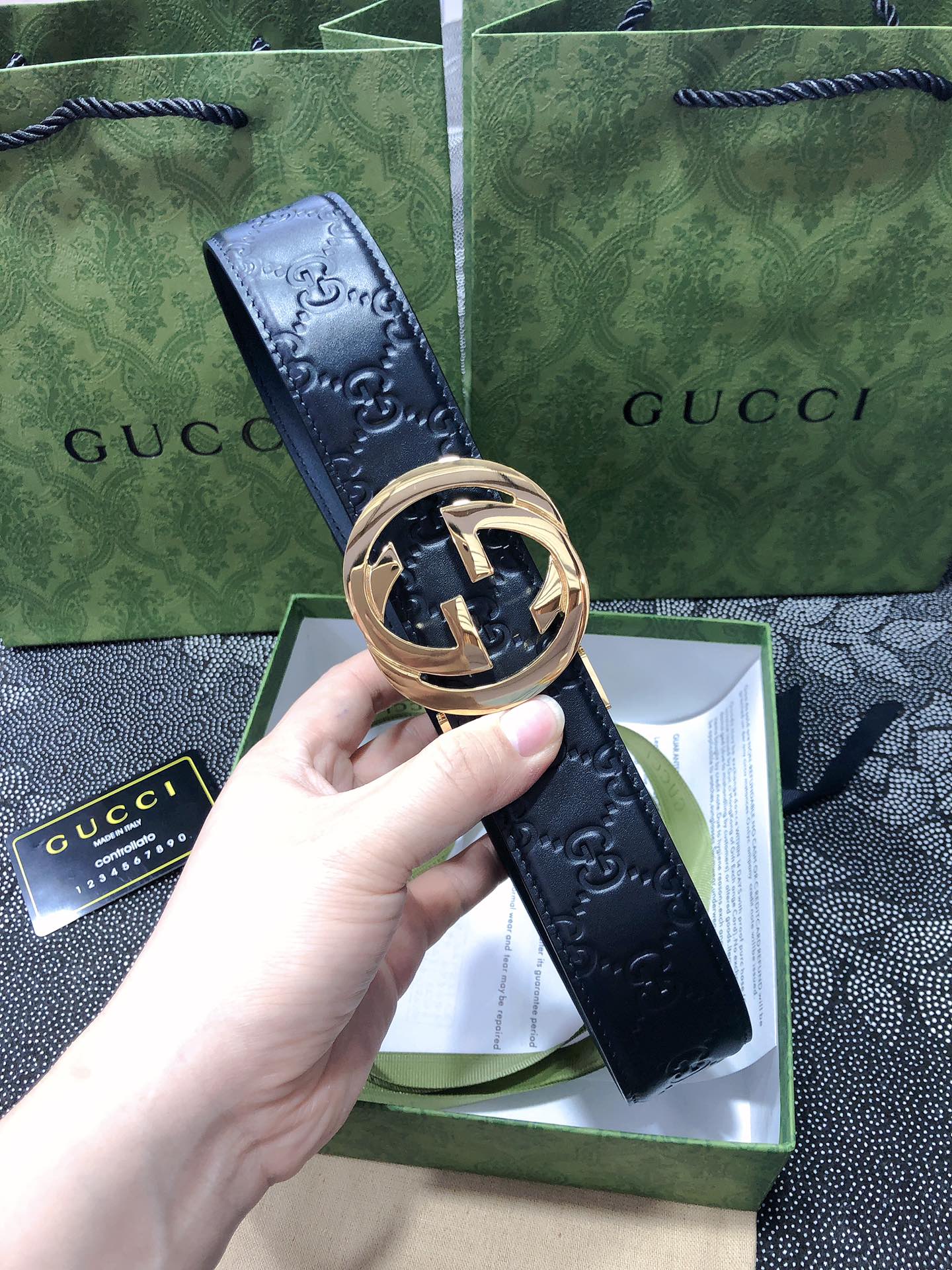 Gucci.古驰全套包装3.8cm进