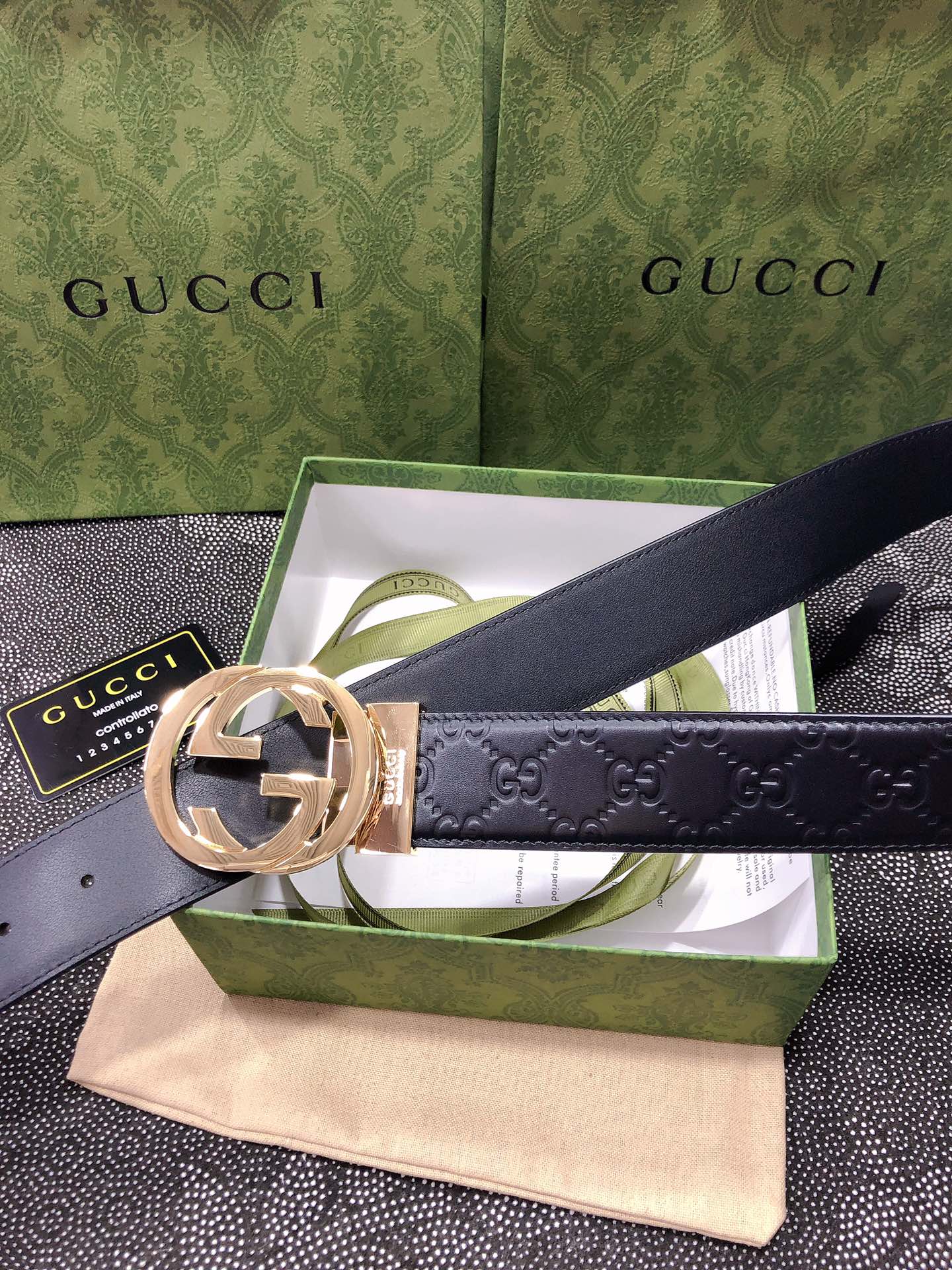Gucci.古驰全套包装3.8cm进