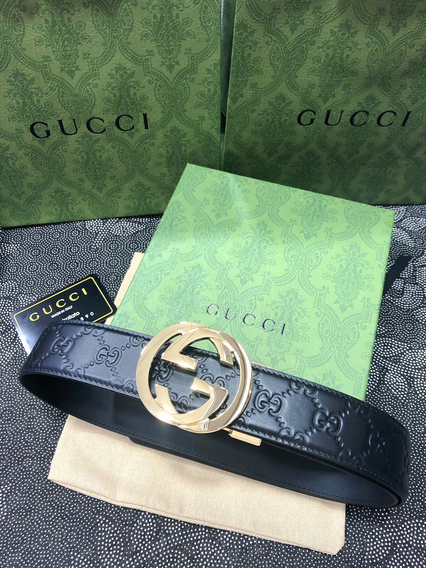 Gucci.古驰全套包装3.8cm进
