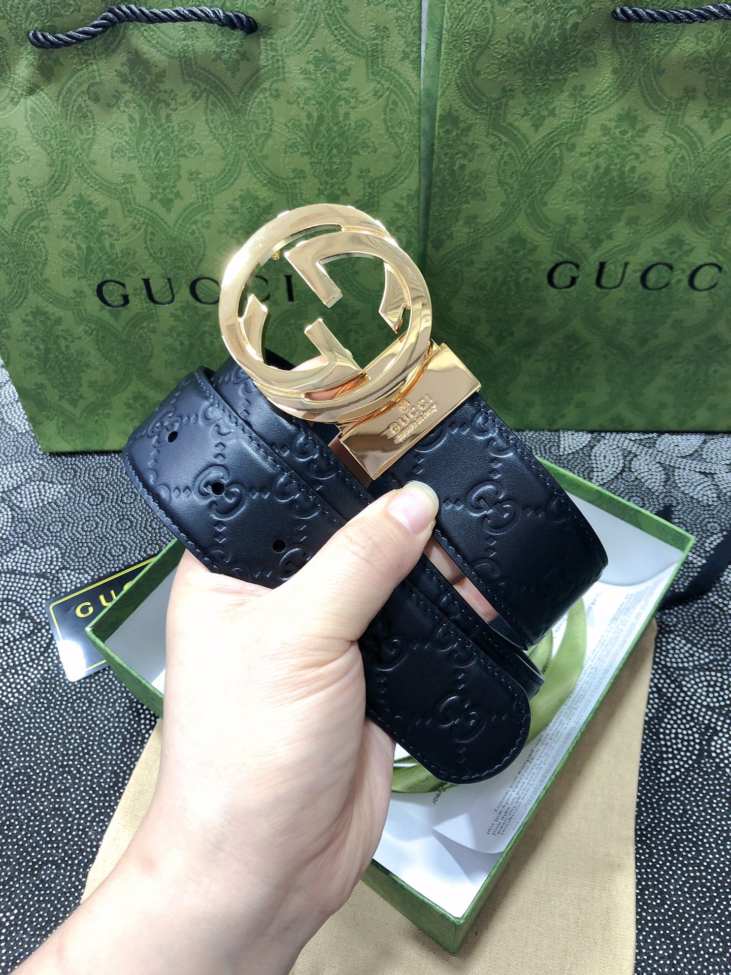 Gucci.古驰全套包装3.8cm进