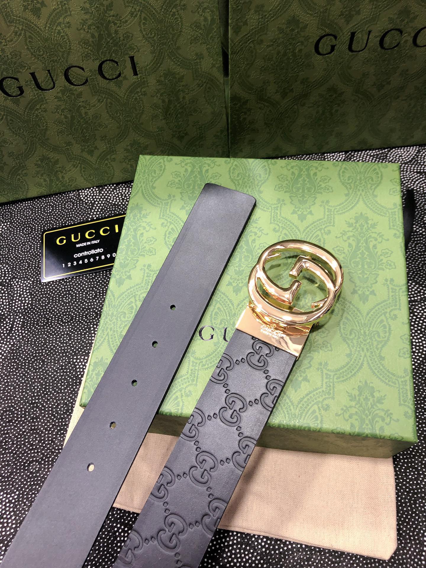 Gucci.古驰全套包装3.8cm进