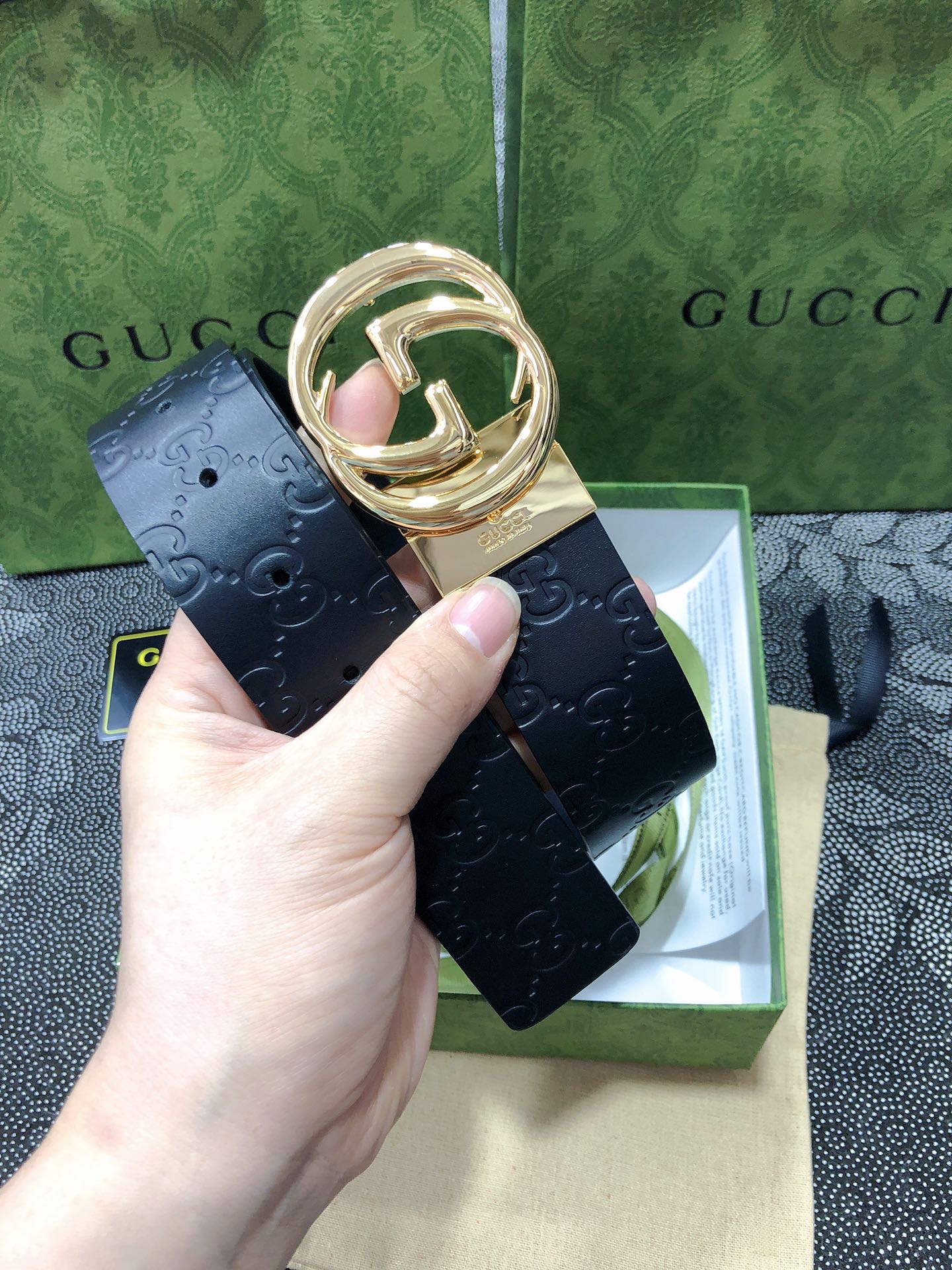 Gucci.古驰全套包装3.8cm进