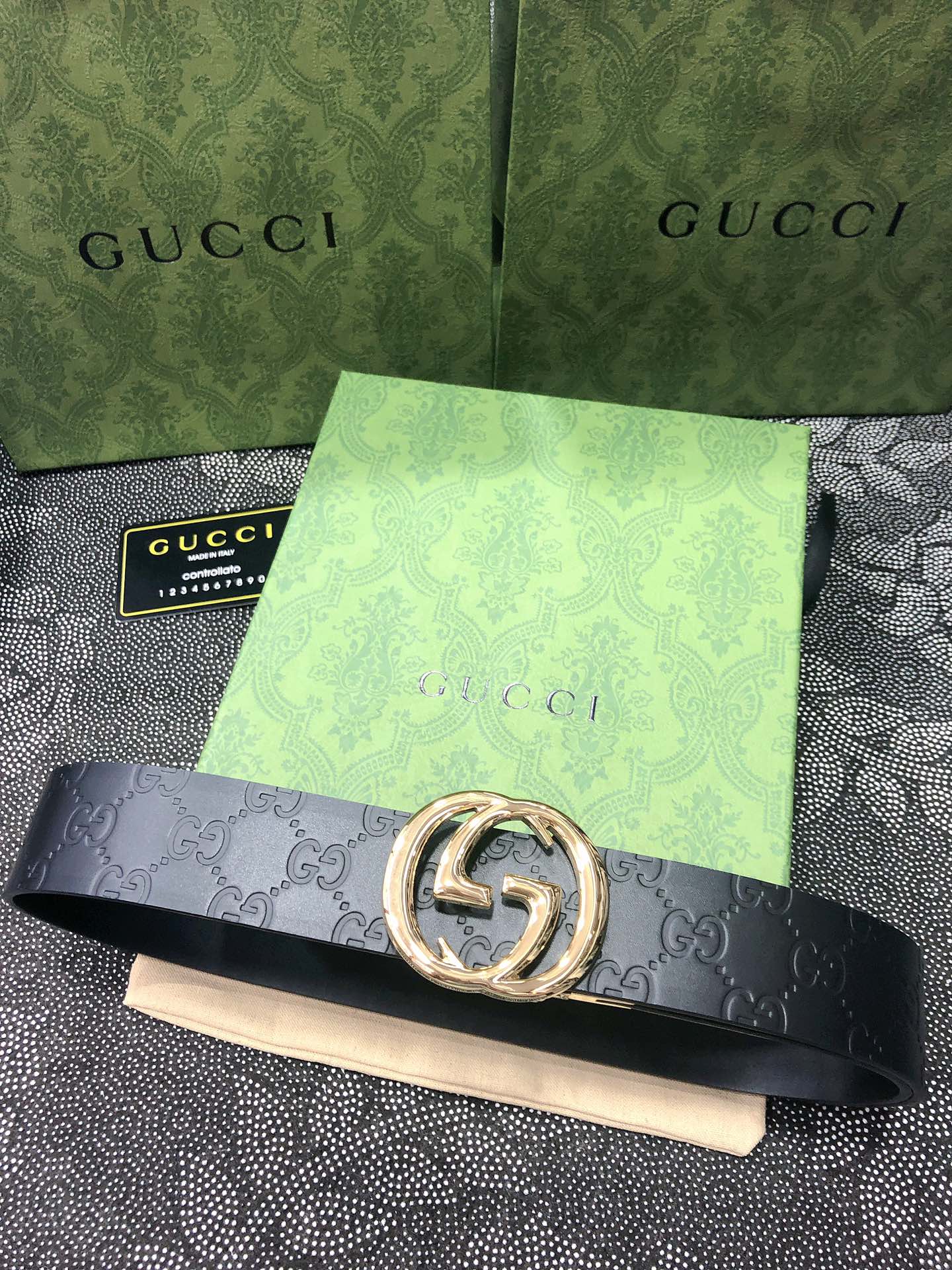 Gucci.古驰全套包装3.8cm进