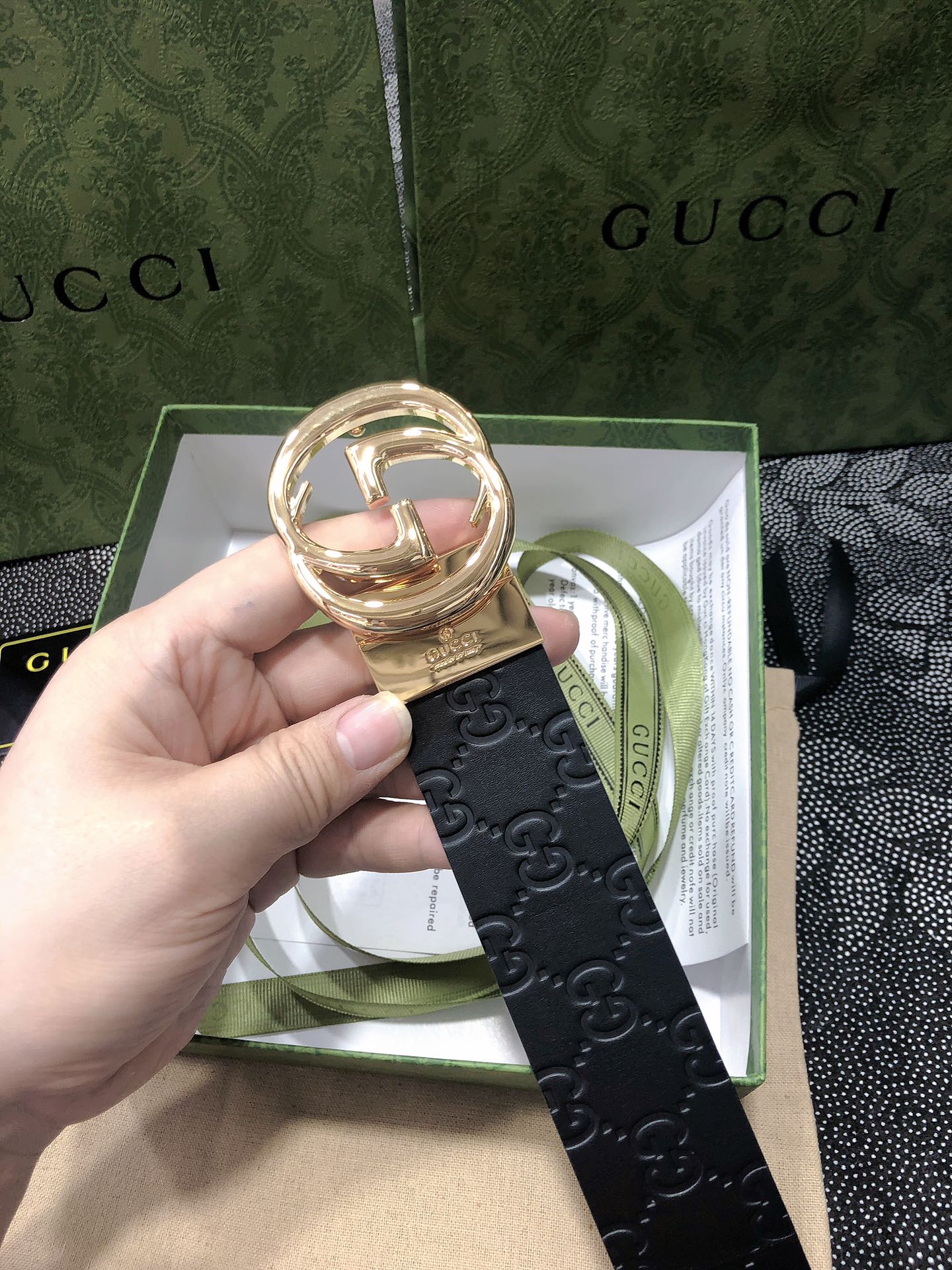 Gucci.古驰全套包装3.8cm进