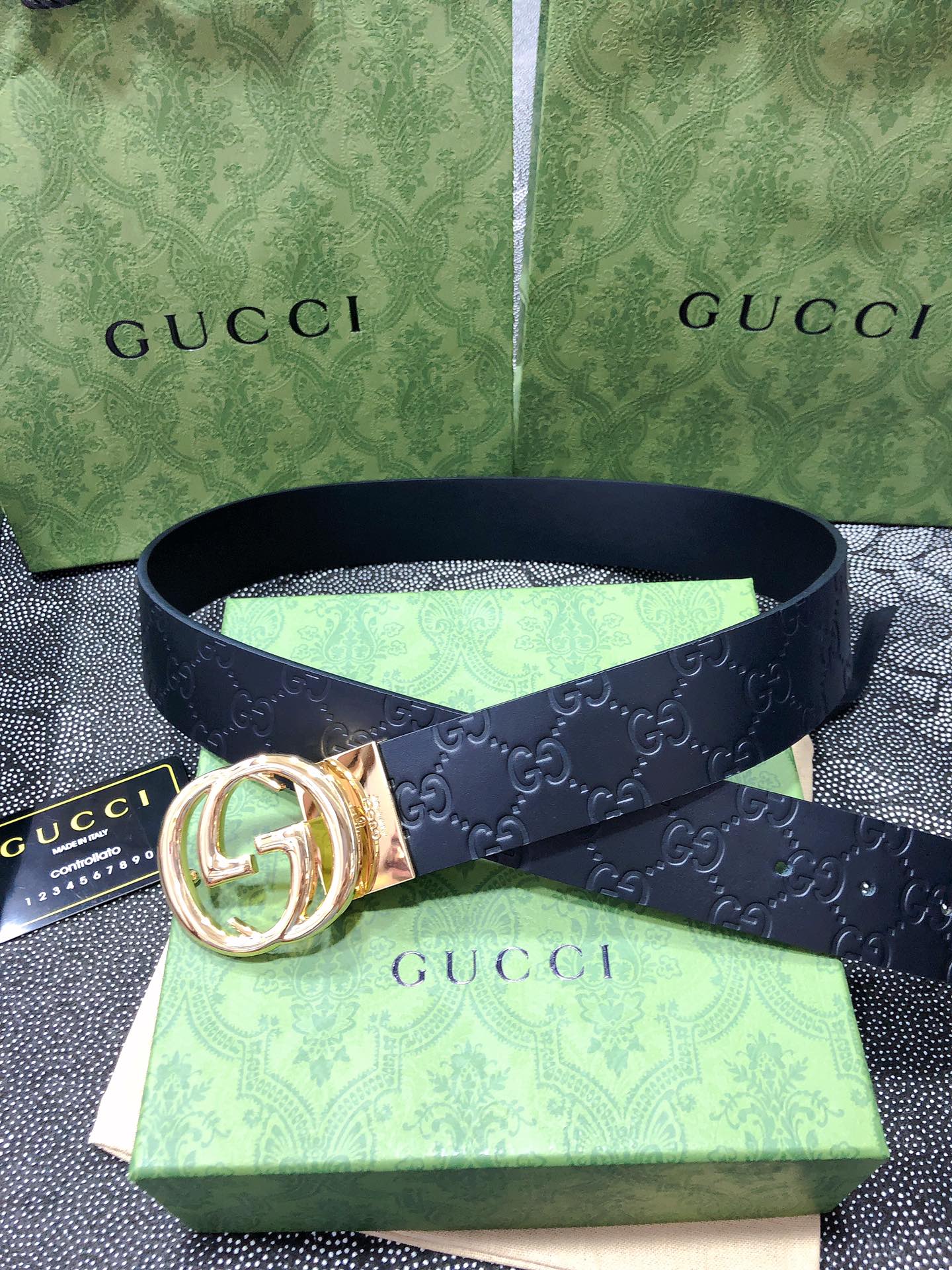 Gucci.古驰全套包装3.8cm进
