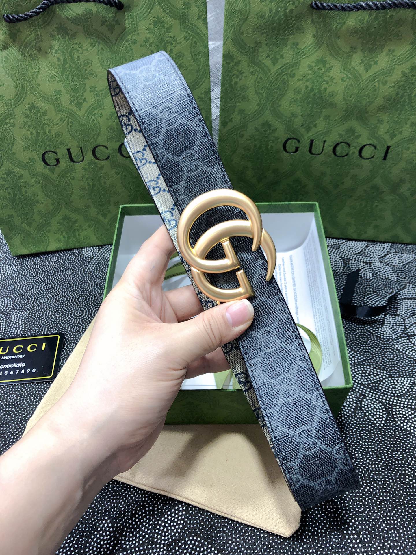 Gucci.古驰全套包装3.8cm进