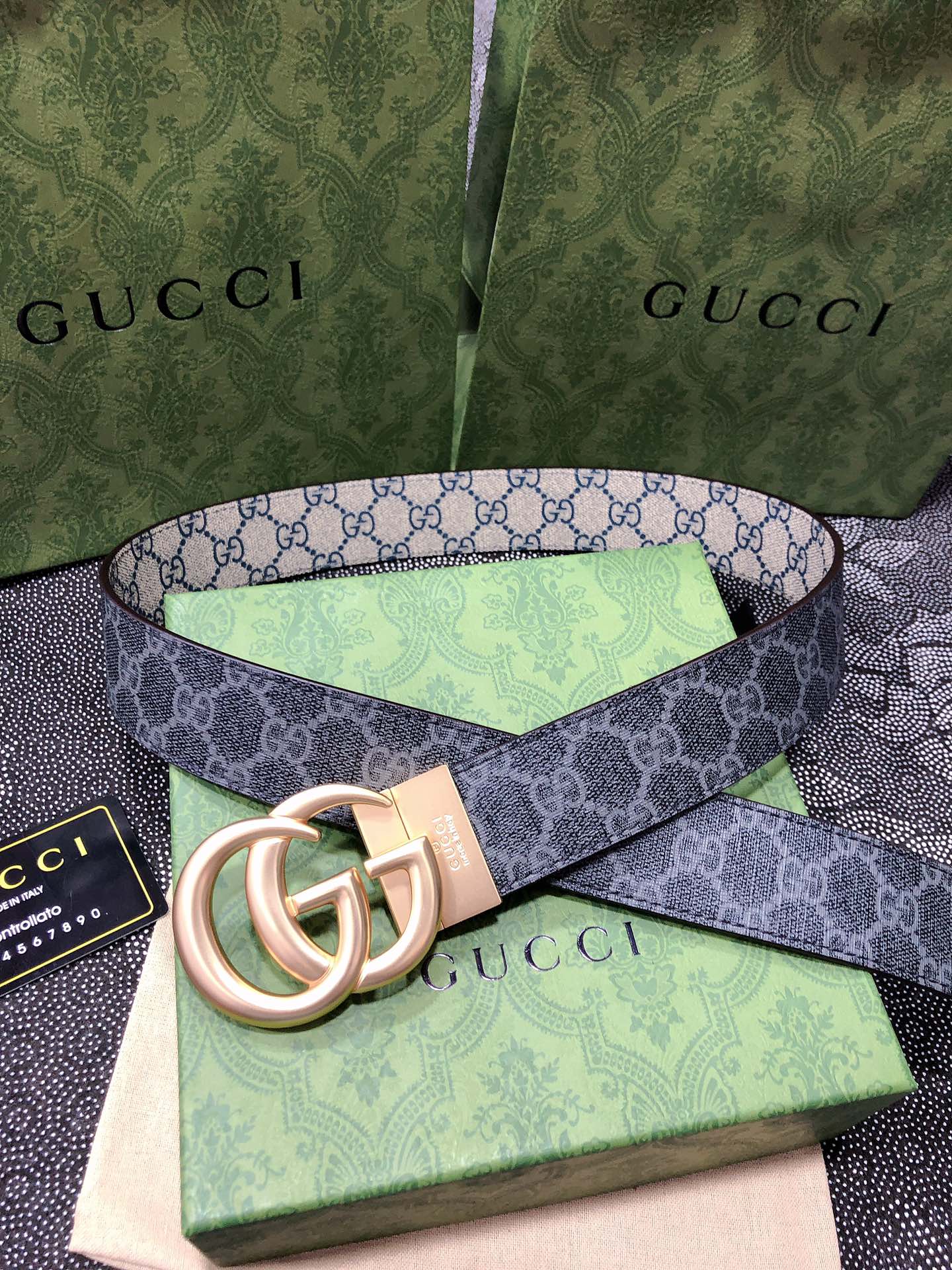 Gucci.古驰全套包装3.8cm进
