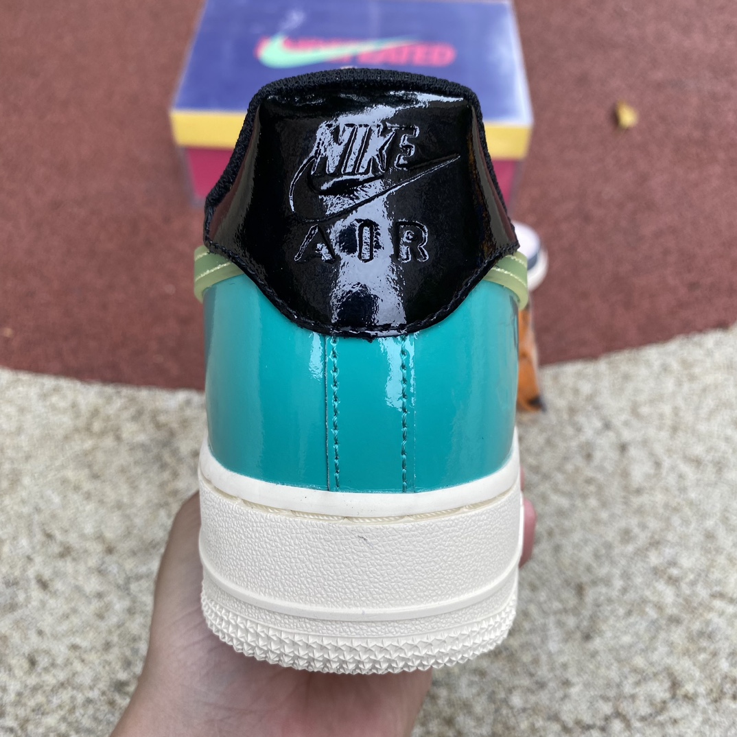 AF1漆皮拼接灰蓝绿尺码36-45N