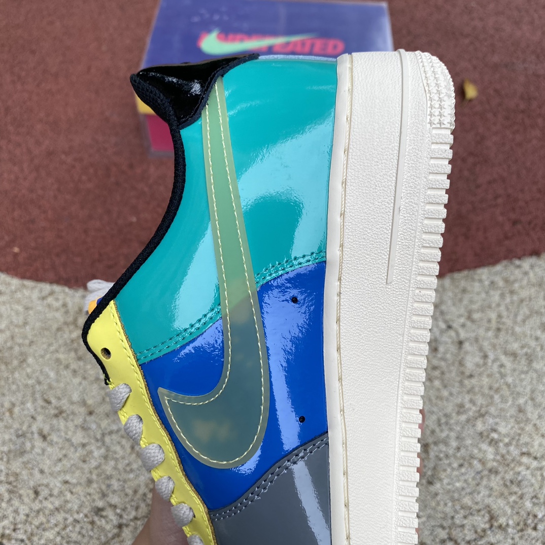 AF1漆皮拼接灰蓝绿尺码36-45N