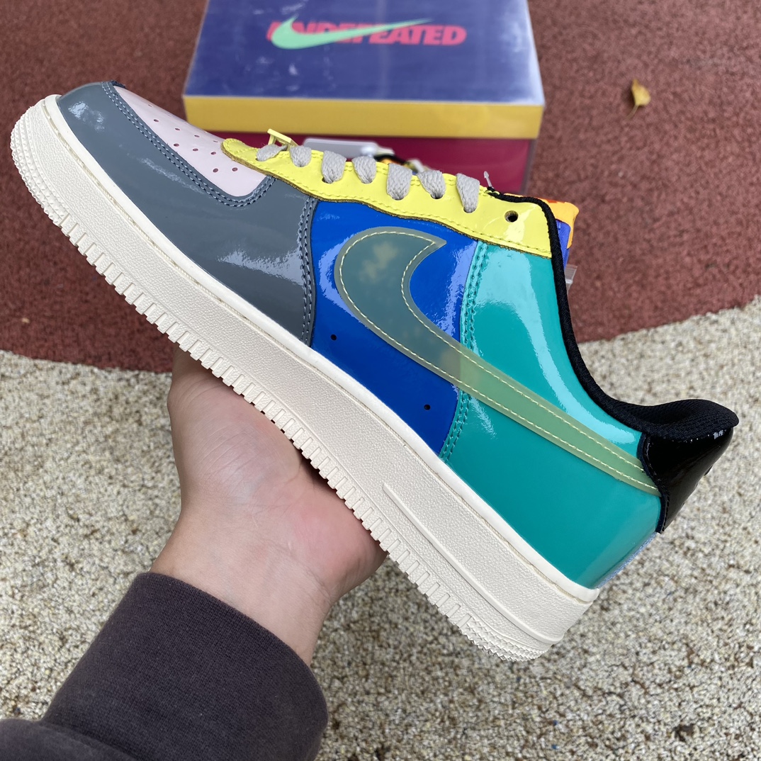 AF1漆皮拼接灰蓝绿尺码36-45N