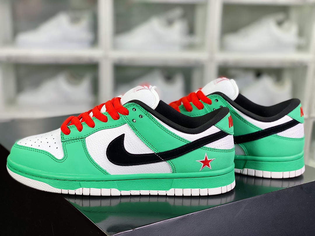 280 SB Dunk Low Pro”Heineken”扣篮系列低帮休闲运动滑板板鞋“皮革白绿喜力”304292-302