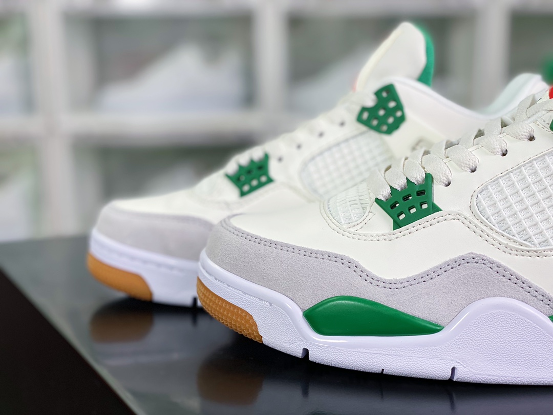 SB x Air Jordan 4 Retro SP ”Pine Green” Michael · AJ4 generation mid-bang retro casual ”joint white turquoise green” DR5415-103