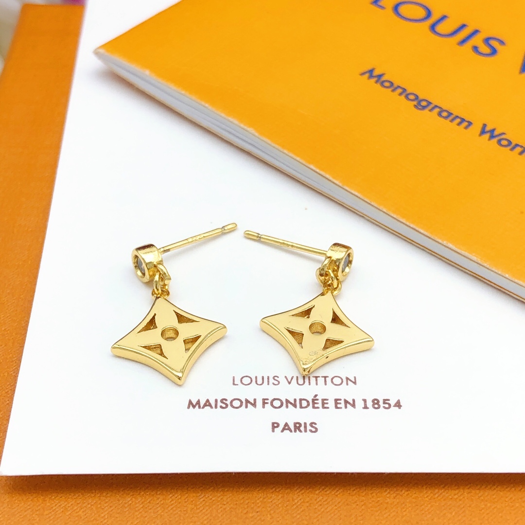 Louis Vuitton Jewelry Earring Yellow Brass Mini