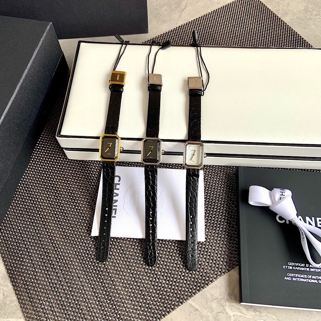 [CHANEL Watches]Crocodile belt model 3 colors available Chanel Black Gold Litt