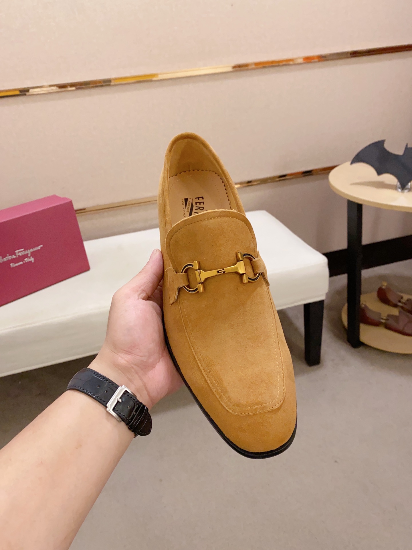 Ferragamo Men's Suede Loafers - Handmade Italian Leather Driving Shoes 3 i1681400484 9624 1