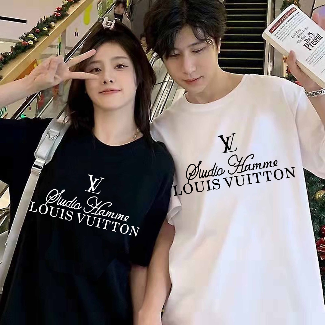 新款LOUIS VUITTON 路易威登 秀场限定23ss新款标语字母LOGO标识印花圆领短袖