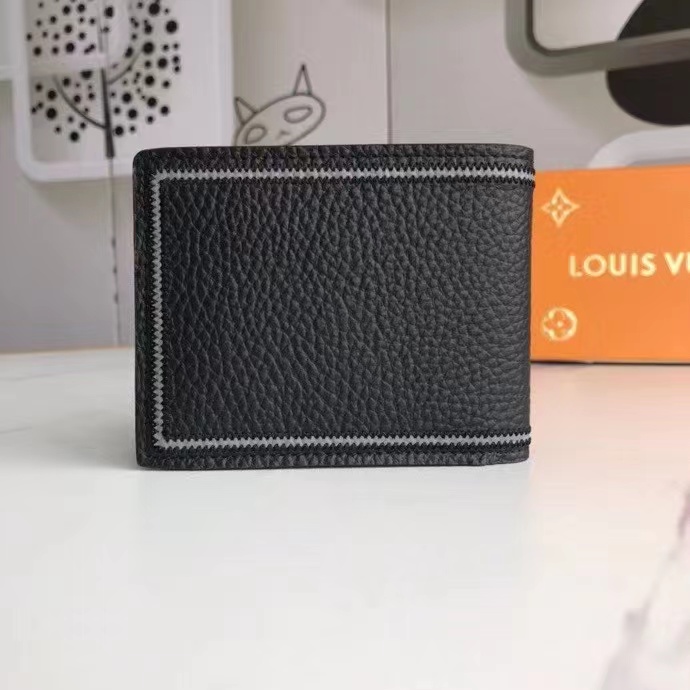Open RFID blocking leather bifold wallet