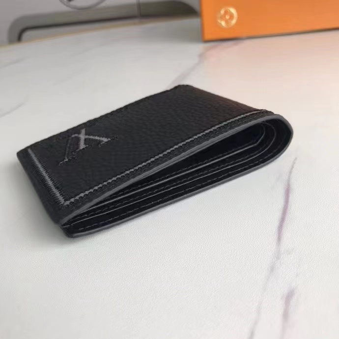 Close-up of leather texture on RFID blocking wallet