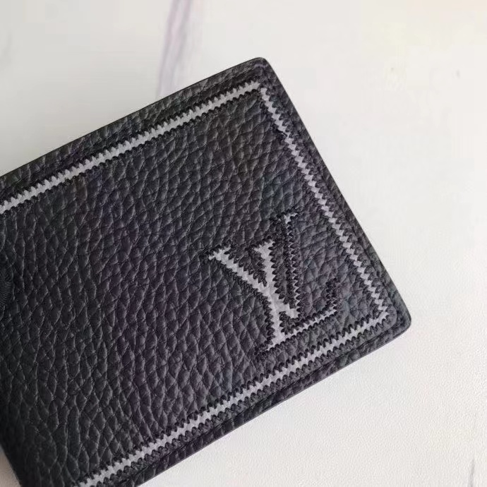 RFID blocking leather wallet with cards and cash