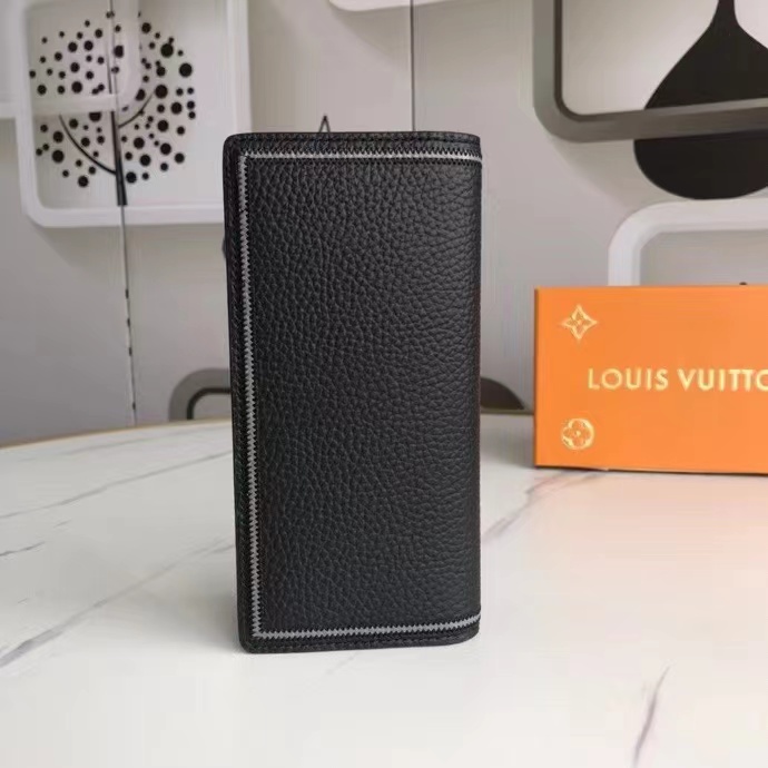 Leather bifold wallet open view with card slots