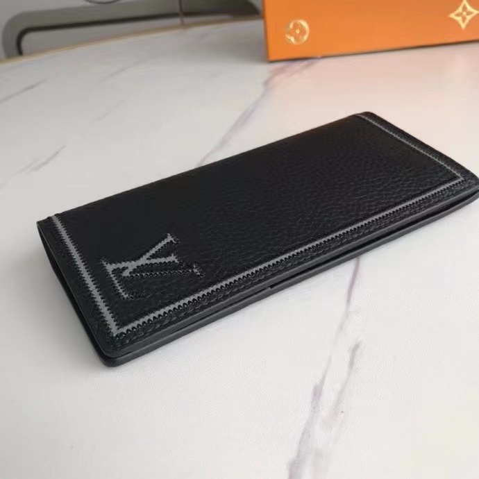 Close up leather texture bifold wallet