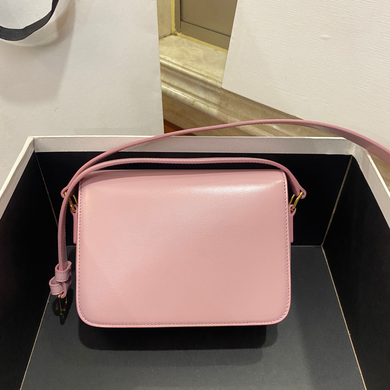 Celine Teen Triomphe Bag, Iconic Design, Adjustable Strap, Pink Leather 5 a1681454793377 4247