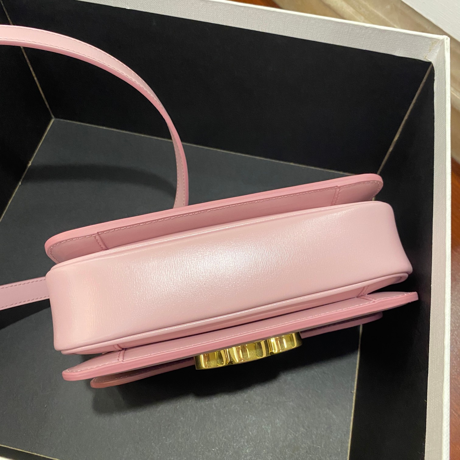 Celine Teen Triomphe Bag, Iconic Design, Adjustable Strap, Pink Leather 6 a1681454793525 6300