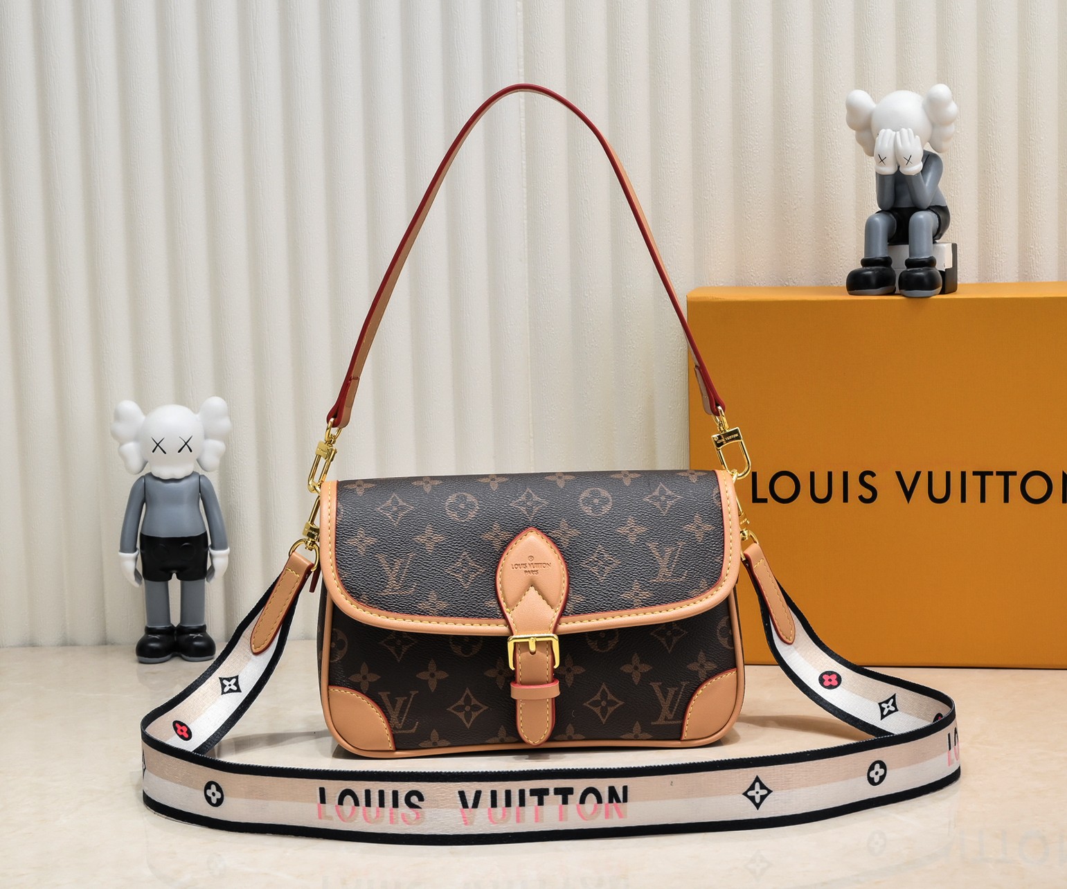 Louis Vuitton LV Diane Bags Handbags Black Embroidery M46049