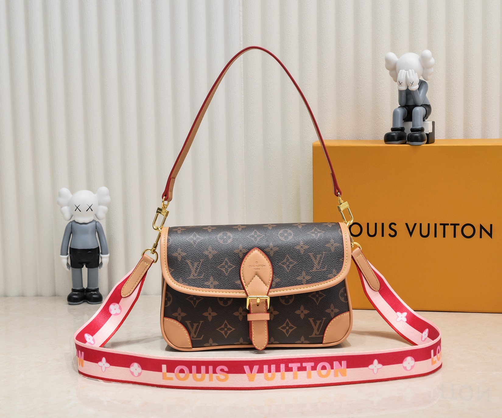 Louis Vuitton LV Diane Bags Handbags Black Embroidery M46049