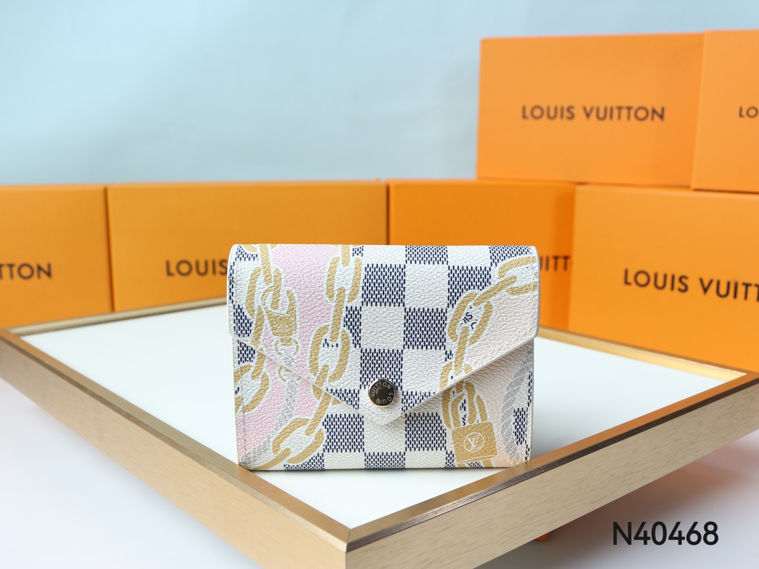 Damier Azur Victorine Wallet Front