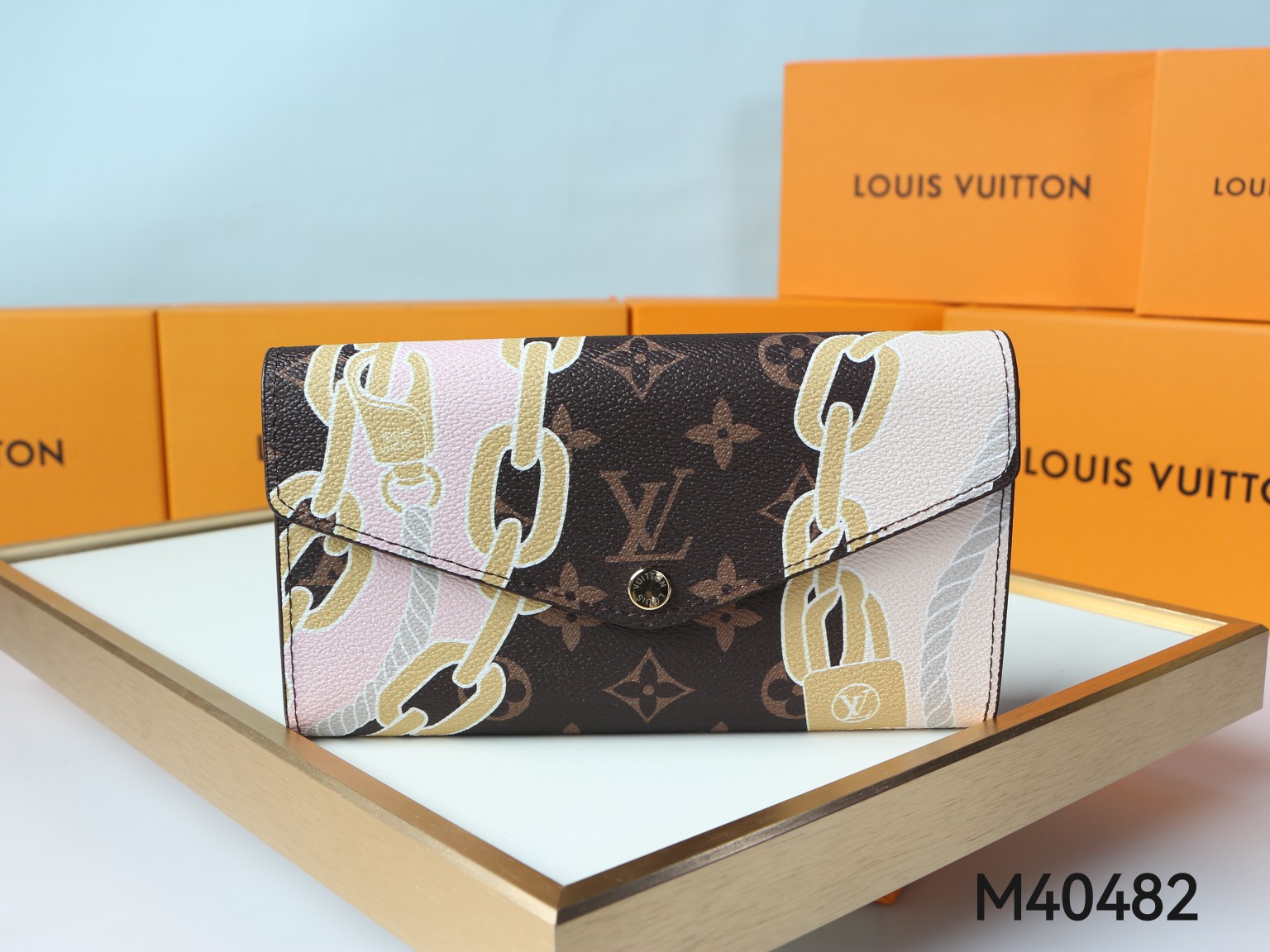 Damier Azur Sarah NM Wallet front view