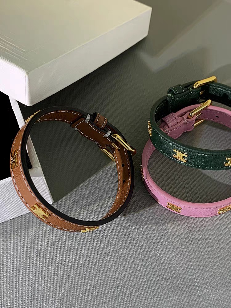Celine Leather Wrap Bracelets: Knot Closure with Embossed Logo 12 a1681466000002 4884