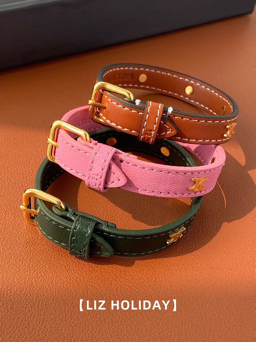Celine Leather Wrap Bracelets: Knot Closure with Embossed Logo 11 a1681466000002 8018