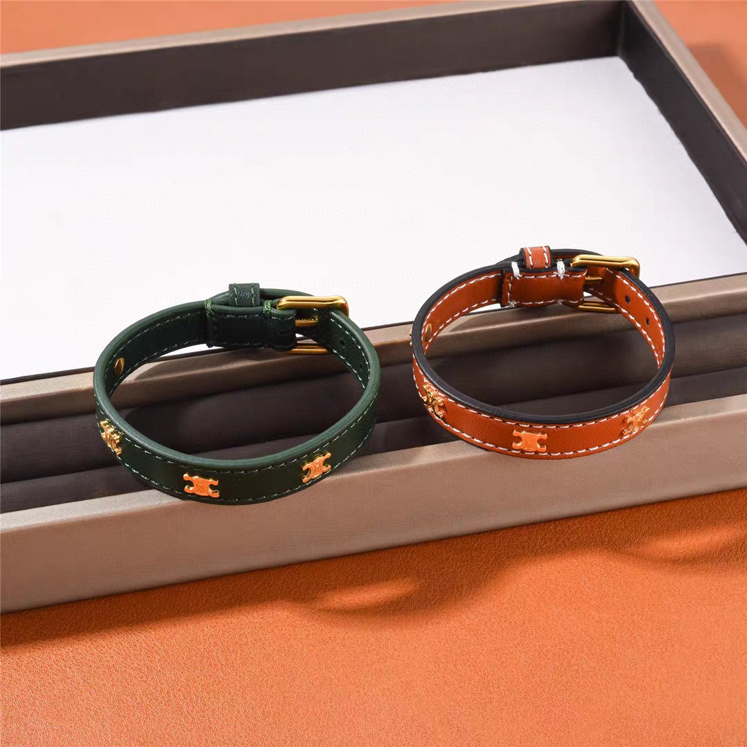 Celine Leather Wrap Bracelets: Knot Closure with Embossed Logo 16 a1681466000005 1732