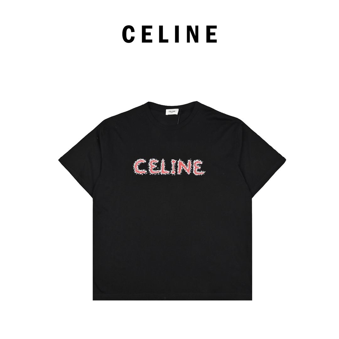 170 CELINE 赛琳 22SS 火焰字母短袖T恤