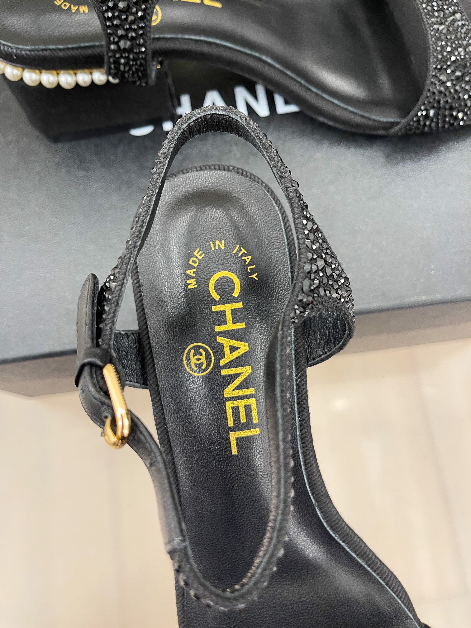 CHANE*小香23c春夏新品珍珠跟