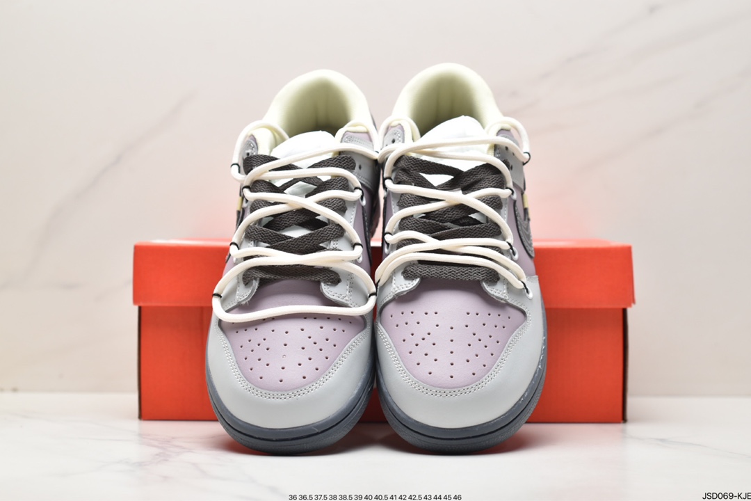 200 绑绳Off-White解构风定制，耐克Nike SB Dunk Low”Milk White/Pink/Smile”扣篮系列DD1503-017