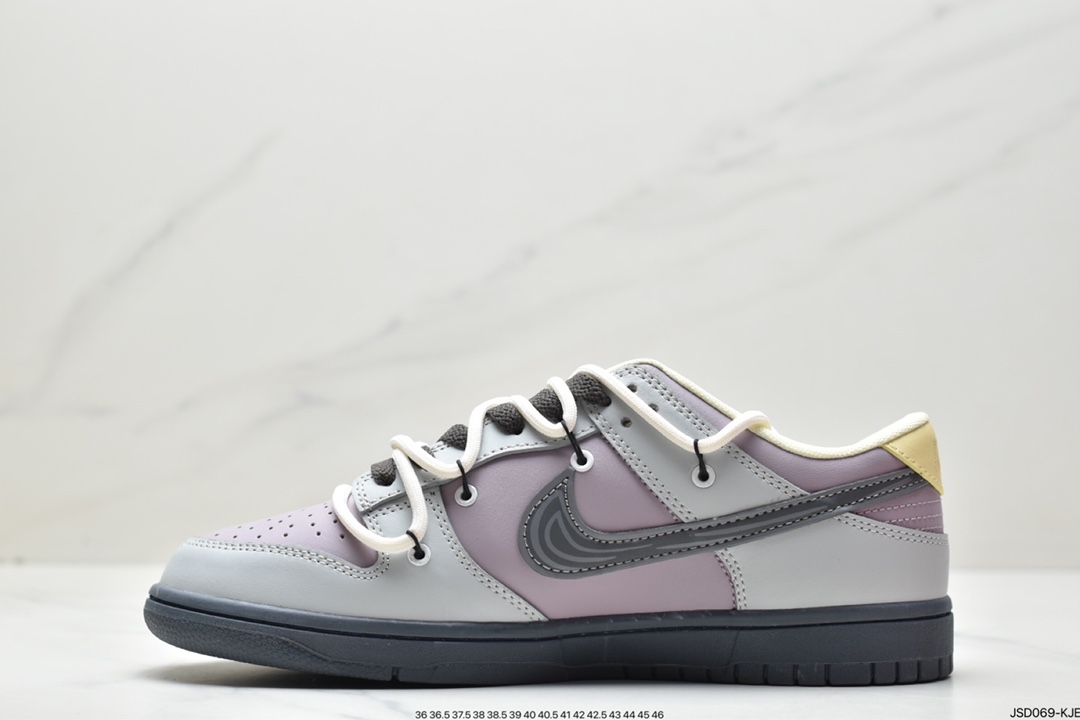 200 绑绳Off-White解构风定制，耐克Nike SB Dunk Low”Milk White/Pink/Smile”扣篮系列DD1503-017