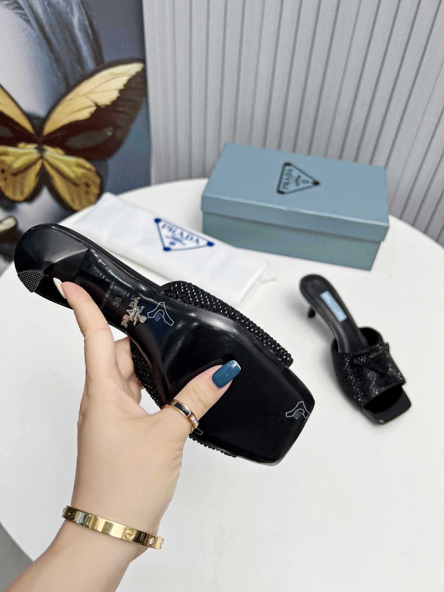ex fábrica 2023 SSS relanza las nuevas botas largas y cortas de Prada, sandalias zapatos individuale