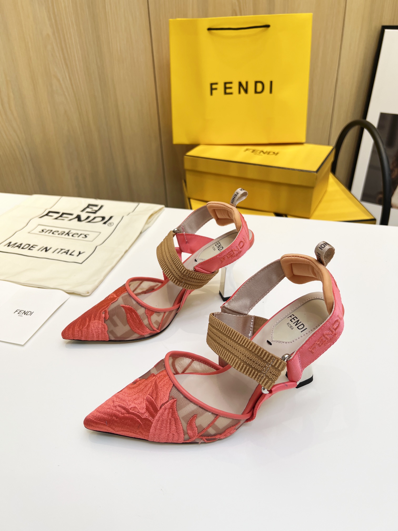From China
 Fendi Shoes High Heel Pumps Buy best quality Replica
 Embroidery Rubber Spring Collection