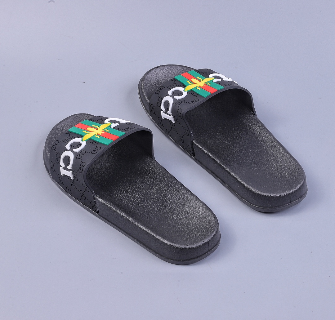 ucci slippers series Leather slide with bow beach leather flip flops high luxury slippers