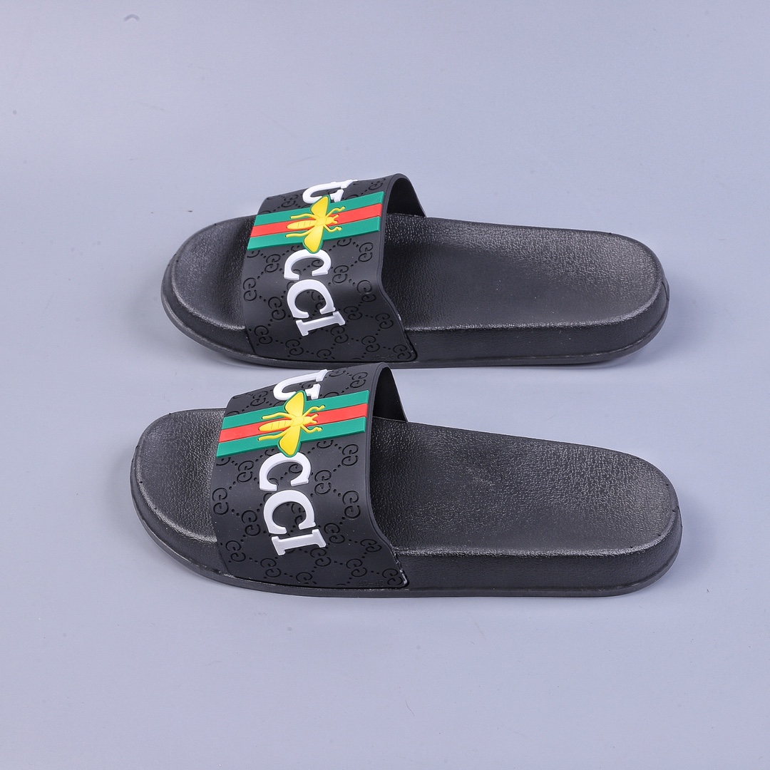 ucci slippers series Leather slide with bow beach leather flip flops high luxury slippers