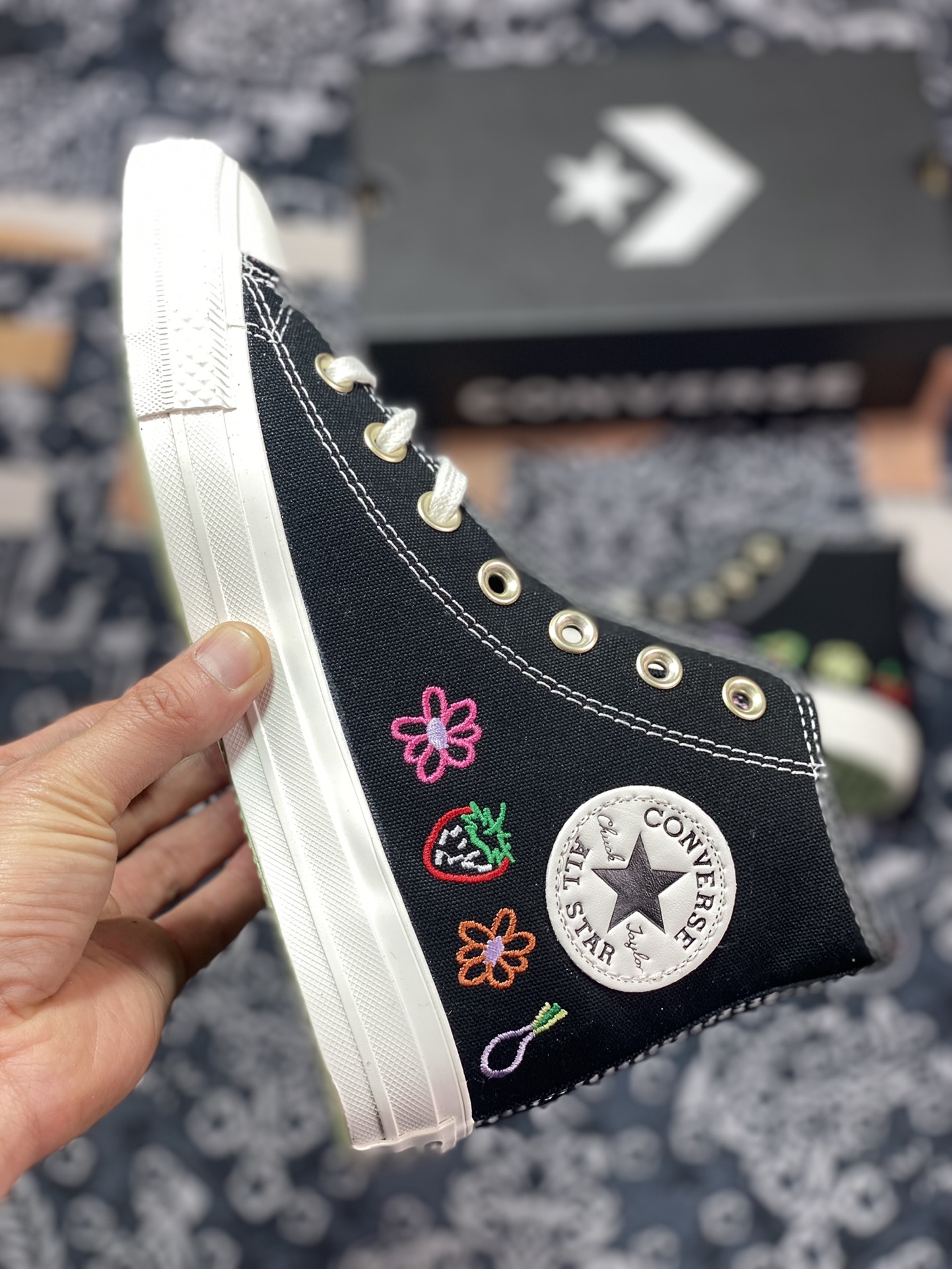 130  Converse All Star 黑色刺绣  A06065C