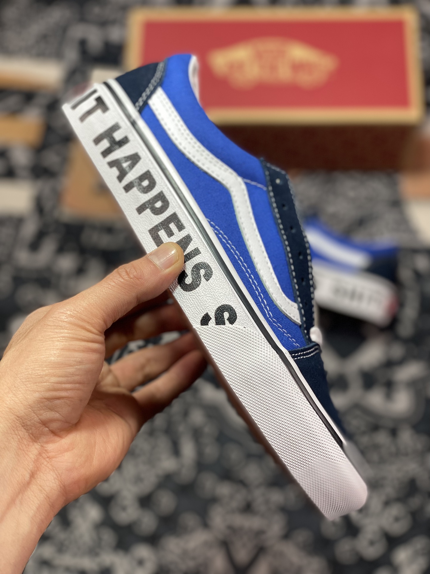 VANS OLD SKOOL Navy Blue Alphabacco Label VN0A4U3B2BL